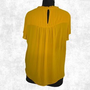 Torrid Mustard Yellow Smocked Blouse Plus Size 2X Ruffle Neck Boho Festival Top